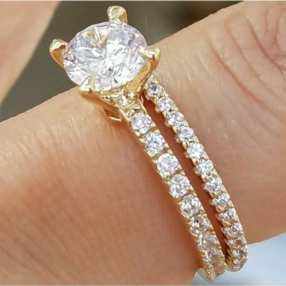 14k Solid Yellow Gold Wedding Band only - Picture 1 of 2